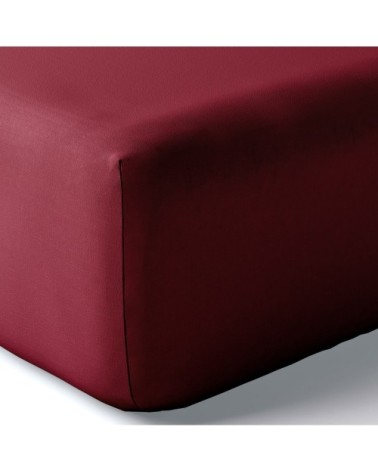 Drap housse coton 140x190 cm bourgogne