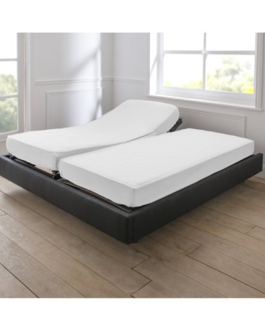 Drap housse duo coton 90x200 cm blanc