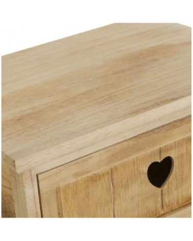 Table de chevet en bois 1 tiroir et 2 paniers H58cm