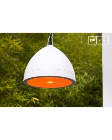 Suspension vintage en métal blanc