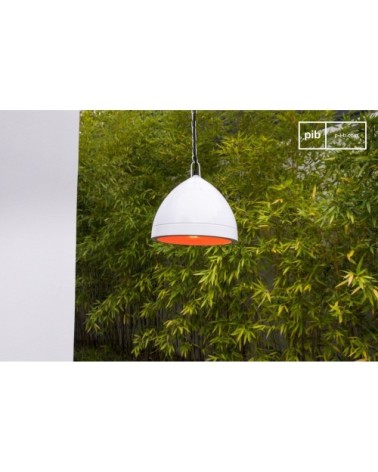 Suspension vintage en métal blanc