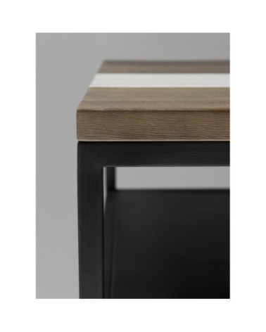 Table basse avec tablette en acacia et métal L120
