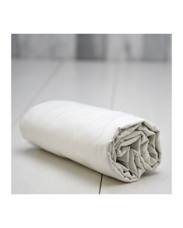 Drap housse satin de coton  120 fils/cm² blanc 90x190 cm