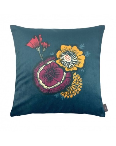 Housse de coussin imprimé les oiseaux made in france foncé 47x47