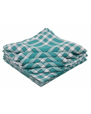 Lot de 10 serviettes de tables carreaux vichy en coton vert