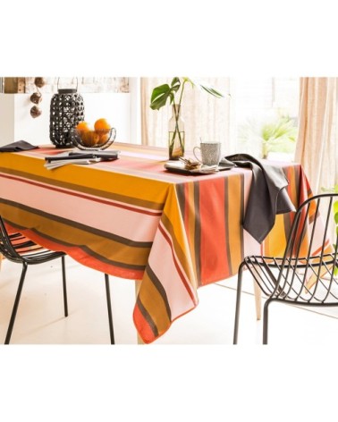 Nappe ronde orange terracotta en coton 150x150