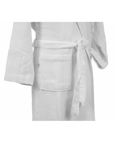 Peignoir nid d'éponge double face en coton blanc xl