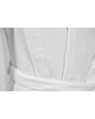Peignoir nid d'éponge double face en coton blanc xl