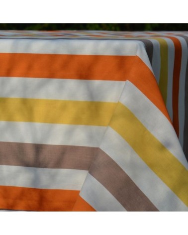 Nappe enduite jaune ovale 160 x 200 cm