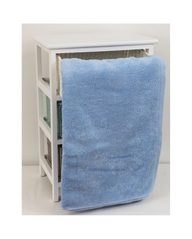 Drap de douche éponge en coton bleu ciel 70x140 cm