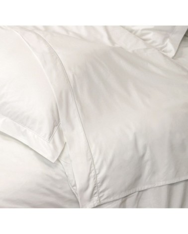 Parure housse de couette percale 200 fils en coton blanc 200x200 cm