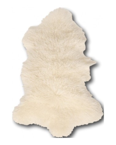 Descente de lit peau dagneau blanc 100x70