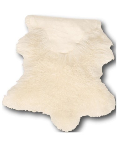 Descente de lit peau dagneau blanc 100x70