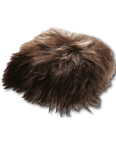 Coussin peau de mouton marron 35x35