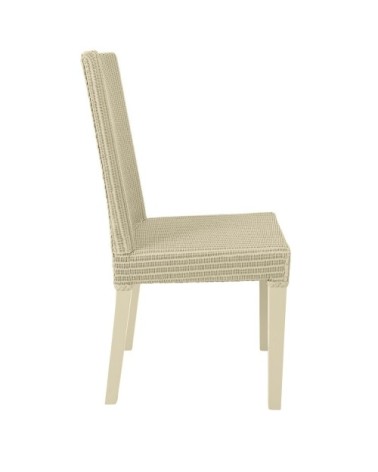 Chaise en Lloyd Loom beige clair