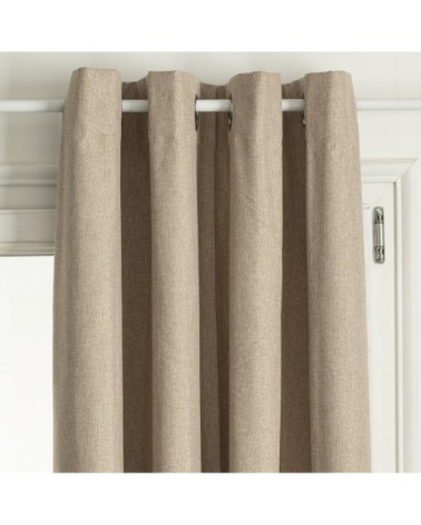 Rideau occultant total avec couche d'enduit polyester lin 260 x 140