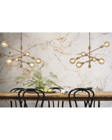 Suspension dorée 6 lumières