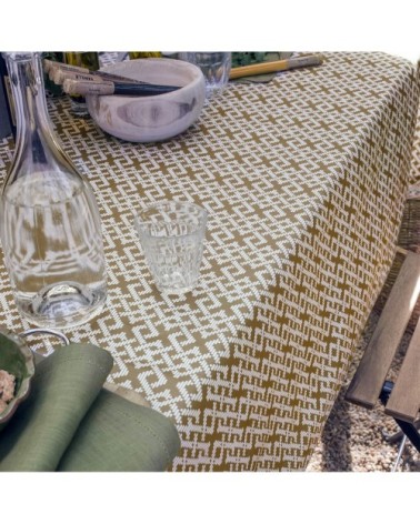 Nappe en satin de coton taupe 150x150cm