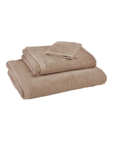 Gants de toilette marron taupe 15x21 en coton bio