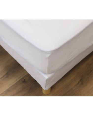 Alèse protège matelas molleton en coton blanc 90x190 cm