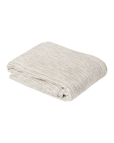 Dessus de lit en tissus jacquard coton noir/ficelle 250 x 230