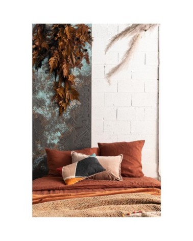 Coussin uni  en coton sésame 40 x 65