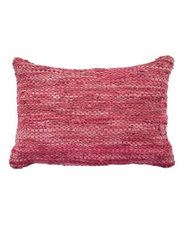 Coussin en cuir tressé burgundy 60x40