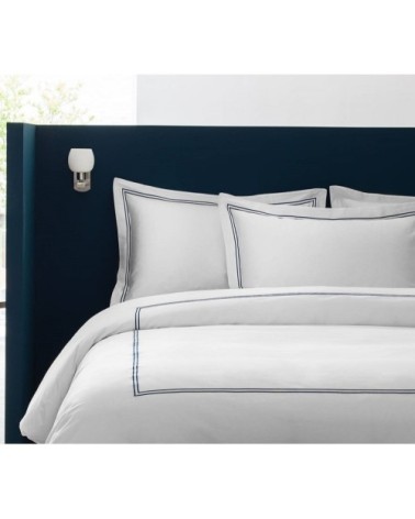 Housse de couette luxe en Satin de coton  Bleu 240x220 cm