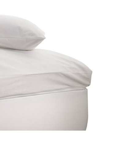 Housse surmatelas haute protection en Polyester Blanc 140x200 cm