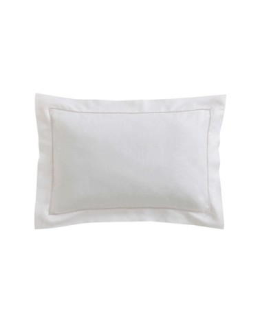 Taie d'oreiller en lin métis blanc 50x75