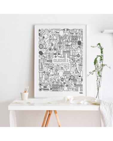 Affiche d'art douce France 50 X 70 cm