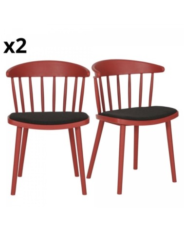Lot 2 chaises design rouge