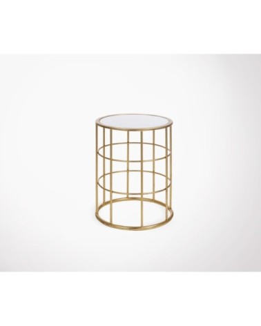 Table d'appoint circulaire métal doré style art déco