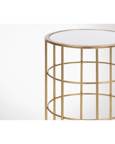 Table d'appoint circulaire métal doré style art déco