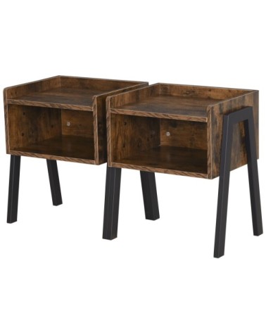 Lot de 2 tables de chevet style industriel