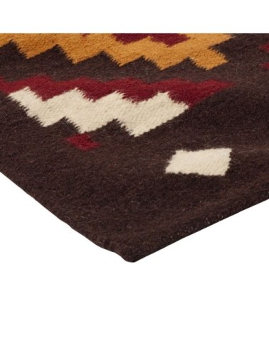 Tapis en laine à motifs aztèques marron 160x230