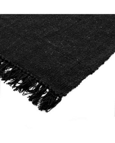 Tapis 100% coton noir 120x170