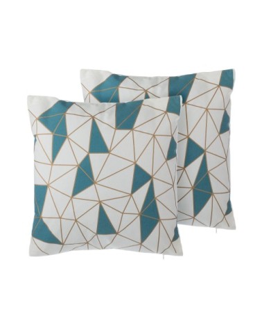 Lot de 2 coussin décoratifs en tissu blanc 45x12cm