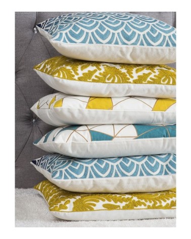 Lot de 2 coussin décoratifs en tissu blanc 45x12cm