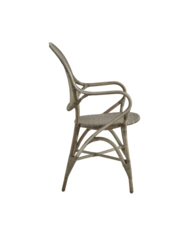 Chaise repas empilable en rotin taupe