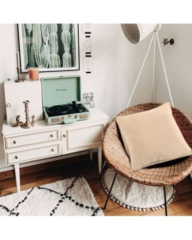 Coussin de sol en polycoton rose nude 70x70