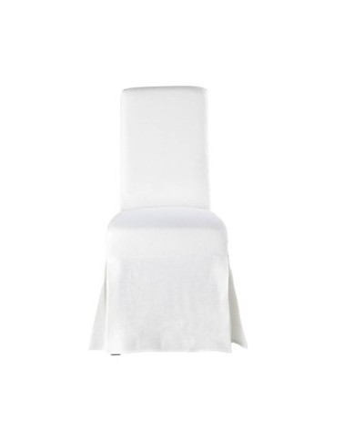 Housse longue de chaise en lin lavé blanche, compatible chaise MARGAUX