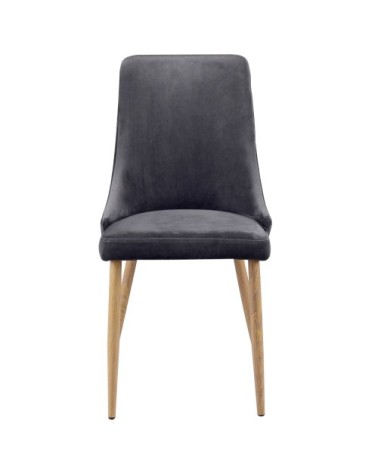Chaise en velours gris (lot de 2)
