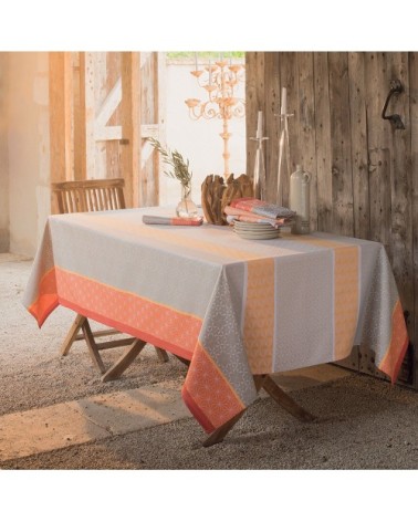 Nappe carrée  pur coton orange 155x155 cm
