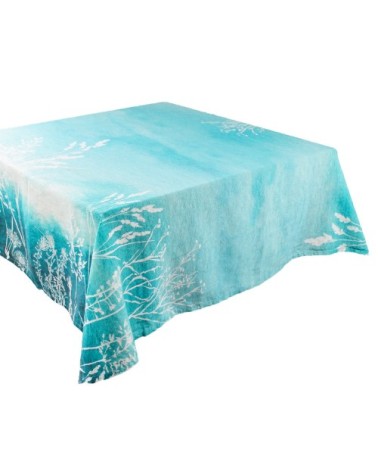 Nappe carrée  métis lin & coton bleu 115x115 cm