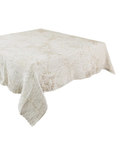 Nappe  métis lin & coton beige 110X110