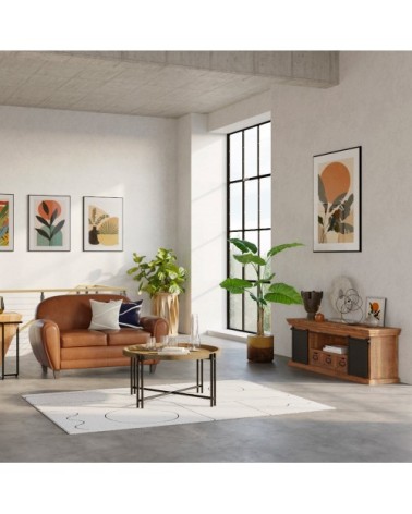 Meuble TV en bois de manguier massif 150 cm