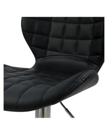 Chaise de bar réglable 53/74cm en cuir synthétique noir (x2)