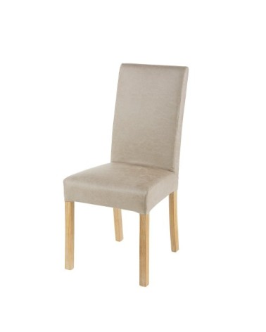 Housse de chaise en microsuède beige, compatible chaise MARGAUX