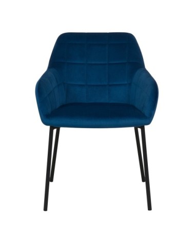 Chaise en velours bleu foncé (lot de 2)